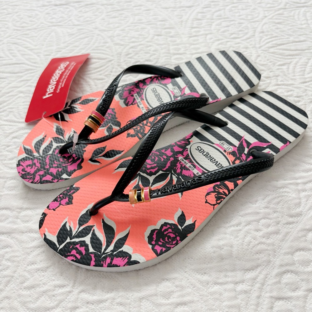 Havaianas Slim Thematic Tropical Flip Flop Sandals US 7/8